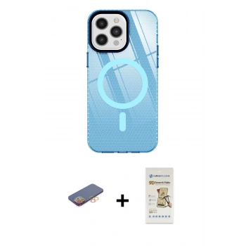 MARSİLYAN™- iPhone 12 Pro Max Kılıf Doruk Prime - Siyah Mat Seramik Nano Ekran Koruyucu + Renkli Kamera Lens Koruma Cam - TU