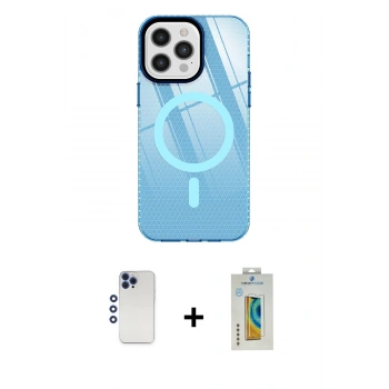 MARSİLYAN™- iPhone 12 Pro Max Kılıf Doruk Prime - Siyah Polymer Nano Ekran Koruyucu + Shine Kamera Lens - LT