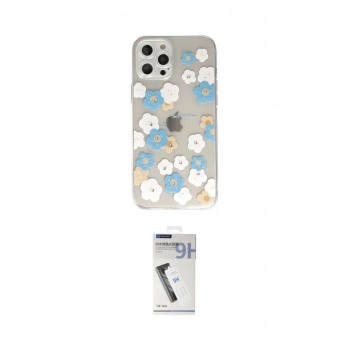 MARSİLYAN™- iPhone 12 Pro Max Kılıf Eksen Asil Prime - Şeffaf Uv Polymer Nano Ekran Koruyucu
