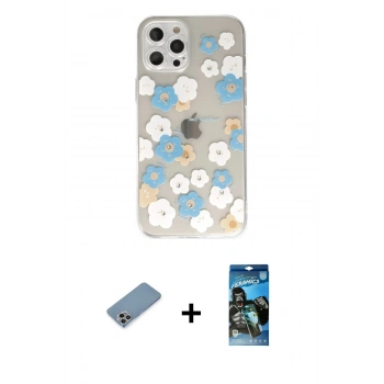 MARSİLYAN™- iPhone 12 Pro Max Kılıf Eksen Asil Prime - Siyah 34D Izgaralı Cam + Shine Kamera Lens Koruma Cam - GI