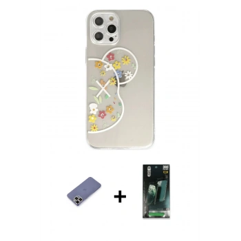 MARSİLYAN™- iPhone 12 Pro Max Kılıf Eksen Asil Prime - Siyah 360 Mat Full Body Arka Koruyucu + Metal Kamera Lens Koruma Cam - GD