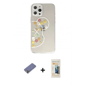 MARSİLYAN™- iPhone 12 Pro Max Kılıf Eksen Asil Prime - Siyah 6D Mat Seramik Hayalet Nano Ekran Koruyucu + Metal Kamera Lens Koruma Cam - GD