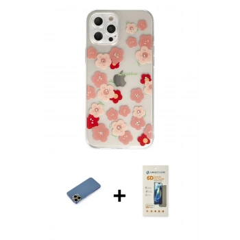MARSİLYAN™- iPhone 12 Pro Max Kılıf Eksen Asil Prime - Siyah 6D Mat Seramik Hayalet Nano Ekran Koruyucu + Shine Kamera Lens Koruma Cam - GD