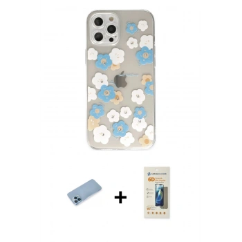 MARSİLYAN™- iPhone 12 Pro Max Kılıf Eksen Asil Prime - Siyah 6D Mat Seramik Hayalet Nano Ekran Koruyucu + Shine Kamera Lens Koruma Cam - MI