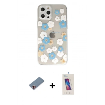 MARSİLYAN™- iPhone 12 Pro Max Kılıf Eksen Asil Prime - Siyah Joko 5D Cam + Metal Kamera Lens Koruma Cam - KI