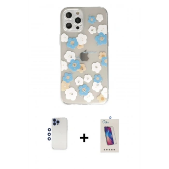 MARSİLYAN™- iPhone 12 Pro Max Kılıf Eksen Asil Prime - Siyah Joko 5D Cam + Shine Kamera Lens - LT
