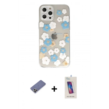 MARSİLYAN™- iPhone 12 Pro Max Kılıf Eksen Asil Prime - Siyah Joko 5D Cam + Metal Kamera Lens Koruma Cam - GD