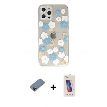 MARSİLYAN™- iPhone 12 Pro Max Kılıf Eksen Asil Prime - Siyah Joko 5D Cam + Shine Kamera Lens Koruma Cam - SH