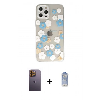 MARSİLYAN™- iPhone 12 Pro Max Kılıf Eksen Asil Prime - Siyah Joko Magic 5D Cam + Neon Fosforlu Kamera Lens - SI