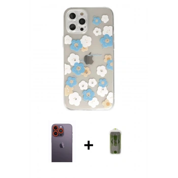 MARSİLYAN™- iPhone 12 Pro Max Kılıf Eksen Asil Prime - Siyah Joko Magic 5D Hayalet Cam + Neon Fosforlu Kamera Lens - TU