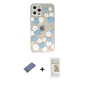 MARSİLYAN™- iPhone 12 Pro Max Kılıf Eksen Asil Prime - Siyah Mat Seramik Nano Ekran Koruyucu + Metal Kamera Lens Koruma Cam - GD