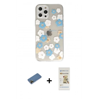 MARSİLYAN™- iPhone 12 Pro Max Kılıf Eksen Asil Prime - Siyah Mat Seramik Nano Ekran Koruyucu + Shine Kamera Lens Koruma Cam - GD