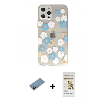 MARSİLYAN™- iPhone 12 Pro Max Kılıf Eksen Asil Prime - Siyah Mat Seramik Nano Ekran Koruyucu + Shine Kamera Lens Koruma Cam - GS