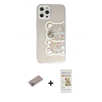 MARSİLYAN™- iPhone 12 Pro Max Kılıf Eksen Asil Prime - Siyah Mat Seramik Nano Ekran Koruyucu + Shine Kamera Lens Koruma Cam - SABE