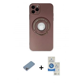 MARSİLYAN™- iPhone 12 Pro Max Kılıf Eksen Klasik Prime - Şeffaf Royal Nano Ekran Koruyucu + Shine Kamera Lens Koruma Cam - GI