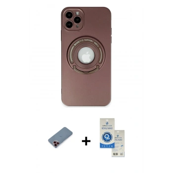 MARSİLYAN™- iPhone 12 Pro Max Kılıf Eksen Klasik Prime - Şeffaf Royal Nano Ekran Koruyucu + Metal Kamera Lens Koruma Cam - KI
