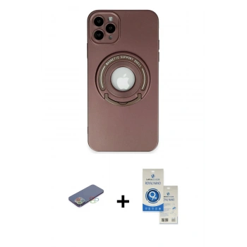 MARSİLYAN™- iPhone 12 Pro Max Kılıf Eksen Klasik Prime - Şeffaf Royal Nano Ekran Koruyucu + Renkli Kamera Lens Koruma Cam - MI