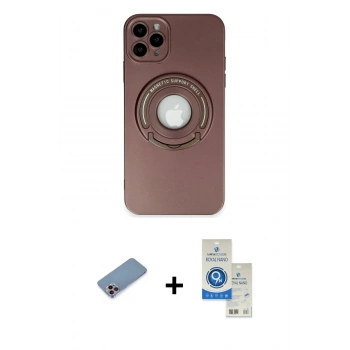 MARSİLYAN™- iPhone 12 Pro Max Kılıf Eksen Klasik Prime - Şeffaf Royal Nano Ekran Koruyucu + Shine Kamera Lens Koruma Cam - PE
