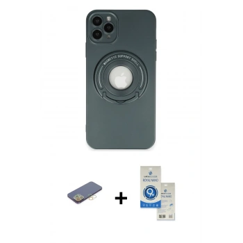 MARSİLYAN™- iPhone 12 Pro Max Kılıf Eksen Klasik Prime - Şeffaf Royal Nano Ekran Koruyucu + Renkli Kamera Lens Koruma Cam - SI