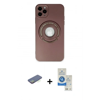 MARSİLYAN™- iPhone 12 Pro Max Kılıf Eksen Klasik Prime - Şeffaf Royal Nano Ekran Koruyucu + Renkli Kamera Lens Koruma Cam - YL