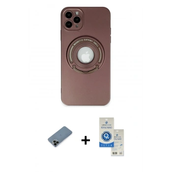 MARSİLYAN™- iPhone 12 Pro Max Kılıf Eksen Klasik Prime - Şeffaf Royal Nano Ekran Koruyucu + Shine Kamera Lens Koruma Cam - SH