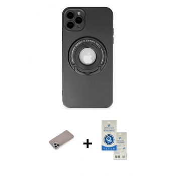MARSİLYAN™- iPhone 12 Pro Max Kılıf Eksen Klasik Prime - Şeffaf Royal Nano Ekran Koruyucu + Shine Kamera Lens Koruma Cam - SABE