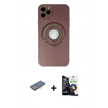 MARSİLYAN™- iPhone 12 Pro Max Kılıf Eksen Klasik Prime - Şeffaf Temperli Cam Ekran Koruyucu + Renkli Kamera Lens Koruma Cam - PE