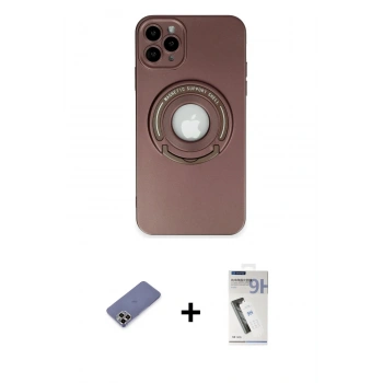 MARSİLYAN™- iPhone 12 Pro Max Kılıf Eksen Klasik Prime - Şeffaf Uv Polymer Nano Ekran Koruyucu + Metal Kamera Lens Koruma Cam - GD