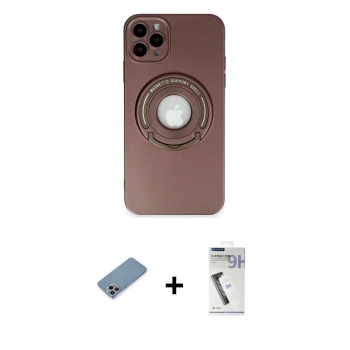 MARSİLYAN™- iPhone 12 Pro Max Kılıf Eksen Klasik Prime - Şeffaf Uv Polymer Nano Ekran Koruyucu + Shine Kamera Lens Koruma Cam - GI