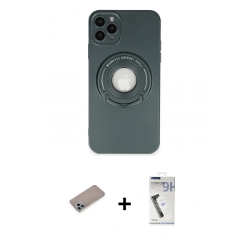 MARSİLYAN™- iPhone 12 Pro Max Kılıf Eksen Klasik Prime - Şeffaf Uv Polymer Nano Ekran Koruyucu + Shine Kamera Lens Koruma Cam - SABE