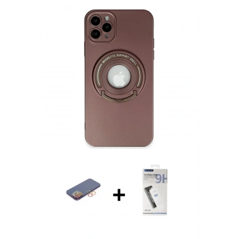 MARSİLYAN™- iPhone 12 Pro Max Kılıf Eksen Klasik Prime - Şeffaf Uv Polymer Nano Ekran Koruyucu + Renkli Kamera Lens Koruma Cam - TU