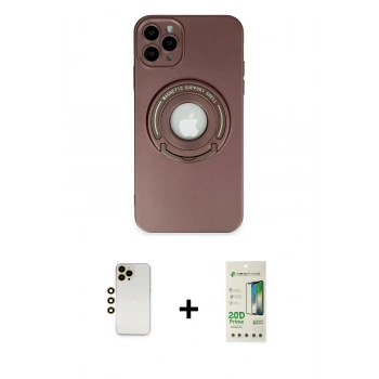 MARSİLYAN™- iPhone 12 Pro Max Kılıf Eksen Klasik Prime - Siyah 20D Premium Cam Ekran Koruyucu + Shine Kamera Lens - GD