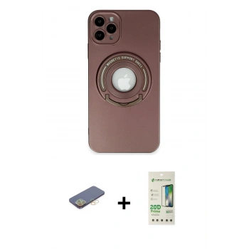 MARSİLYAN™- iPhone 12 Pro Max Kılıf Eksen Klasik Prime - Siyah 20D Premium Cam Ekran Koruyucu + Renkli Kamera Lens Koruma Cam - SI
