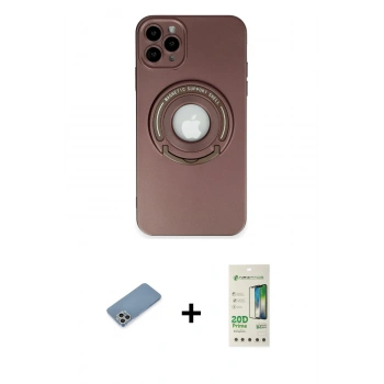 MARSİLYAN™- iPhone 12 Pro Max Kılıf Eksen Klasik Prime - Siyah 20D Premium Cam Ekran Koruyucu + Shine Kamera Lens Koruma Cam - GS