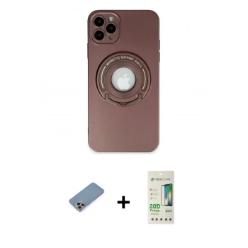 MARSİLYAN™- iPhone 12 Pro Max Kılıf Eksen Klasik Prime - Siyah 20D Premium Cam Ekran Koruyucu + Shine Kamera Lens Koruma Cam - GI