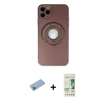 MARSİLYAN™- iPhone 12 Pro Max Kılıf Eksen Klasik Prime - Siyah 20D Premium Cam Ekran Koruyucu + Shine Kamera Lens Koruma Cam - MI