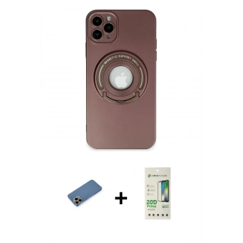 MARSİLYAN™- iPhone 12 Pro Max Kılıf Eksen Klasik Prime - Siyah 20D Premium Cam Ekran Koruyucu + Shine Kamera Lens Koruma Cam - GD