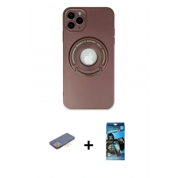 MARSİLYAN™- iPhone 12 Pro Max Kılıf Eksen Klasik Prime - Siyah 34D Izgaralı Cam + Renkli Kamera Lens Koruma Cam - SI