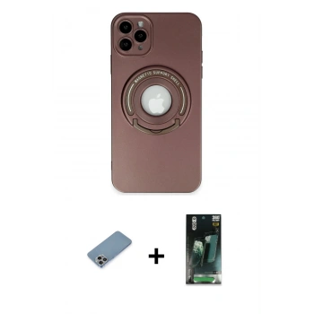 MARSİLYAN™- iPhone 12 Pro Max Kılıf Eksen Klasik Prime - Siyah 360 Mat Full Body Arka Koruyucu + Shine Kamera Lens Koruma Cam - GI