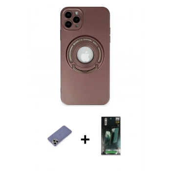 MARSİLYAN™- iPhone 12 Pro Max Kılıf Eksen Klasik Prime - Siyah 360 Mat Full Body Arka Koruyucu + Metal Kamera Lens Koruma Cam - GD