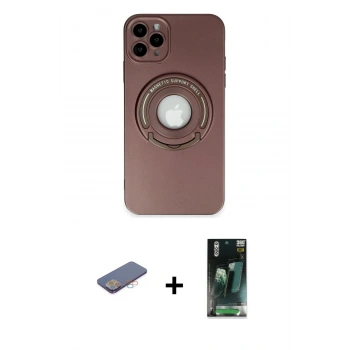 MARSİLYAN™- iPhone 12 Pro Max Kılıf Eksen Klasik Prime - Siyah 360 Mat Full Body Arka Koruyucu + Renkli Kamera Lens Koruma Cam - PE