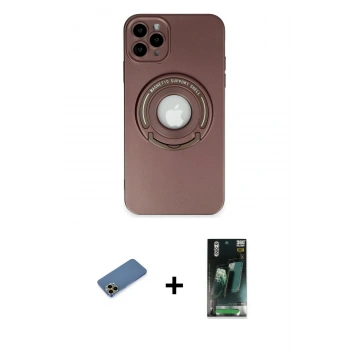 MARSİLYAN™- iPhone 12 Pro Max Kılıf Eksen Klasik Prime - Siyah 360 Mat Full Body Arka Koruyucu + Shine Kamera Lens Koruma Cam - GD