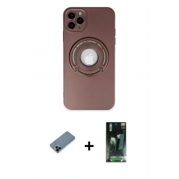 MARSİLYAN™- iPhone 12 Pro Max Kılıf Eksen Klasik Prime - Siyah 360 Mat Full Body Arka Koruyucu + Shine Kamera Lens Koruma Cam - SH