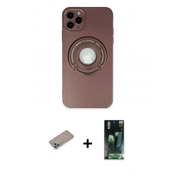 MARSİLYAN™- iPhone 12 Pro Max Kılıf Eksen Klasik Prime - Siyah 360 Mat Full Body Arka Koruyucu + Shine Kamera Lens Koruma Cam - SABE