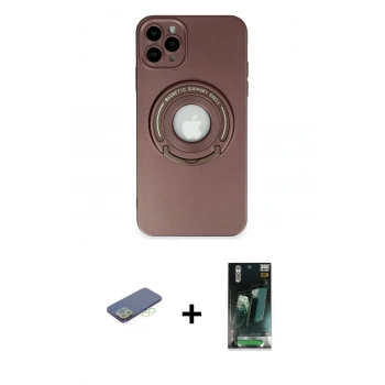 MARSİLYAN™- iPhone 12 Pro Max Kılıf Eksen Klasik Prime - Siyah 360 Mat Full Body Arka Koruyucu + Renkli Kamera Lens Koruma Cam - YL