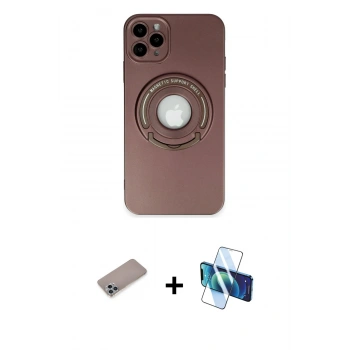MARSİLYAN™- iPhone 12 Pro Max Kılıf Eksen Klasik Prime - Siyah 3D Antistatik Cam Ekran Koruyucu + Shine Kamera Lens Koruma Cam - SABE