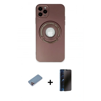 MARSİLYAN™- iPhone 12 Pro Max Kılıf Eksen Klasik Prime - Siyah 3D Antistatik Hayalet Cam Ekran Koruyucu + Shine Kamera Lens Koruma Cam - PE