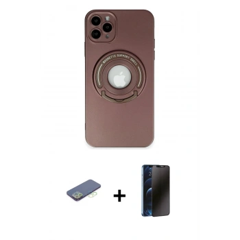 MARSİLYAN™- iPhone 12 Pro Max Kılıf Eksen Klasik Prime - Siyah 3D Antistatik Hayalet Cam Ekran Koruyucu + Renkli Kamera Lens Koruma Cam - YL