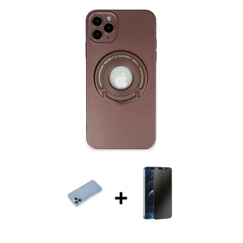 MARSİLYAN™- iPhone 12 Pro Max Kılıf Eksen Klasik Prime - Siyah 3D Antistatik Hayalet Cam Ekran Koruyucu + Shine Kamera Lens Koruma Cam - MI