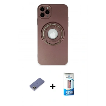 MARSİLYAN™- iPhone 12 Pro Max Kılıf Eksen Klasik Prime - Siyah 5D Eko Cam Ekran Koruyucu + Metal Kamera Lens Koruma Cam - GD